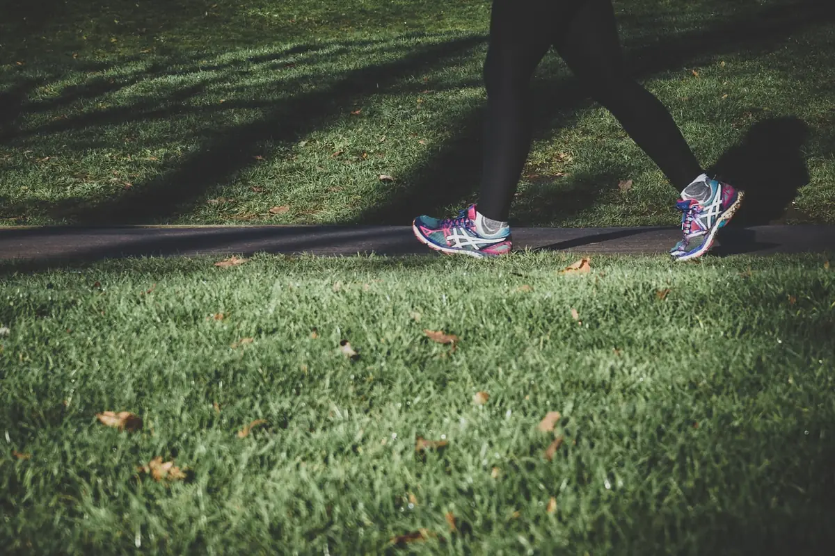 Walking outdoors for fitness