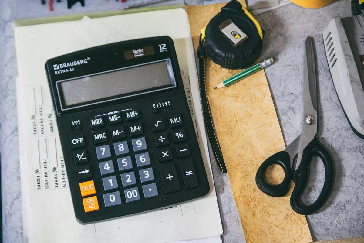 Calculator and financial documents