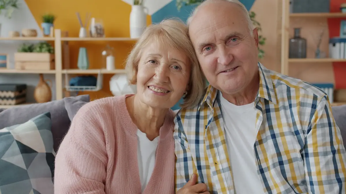 Elderly couple at home