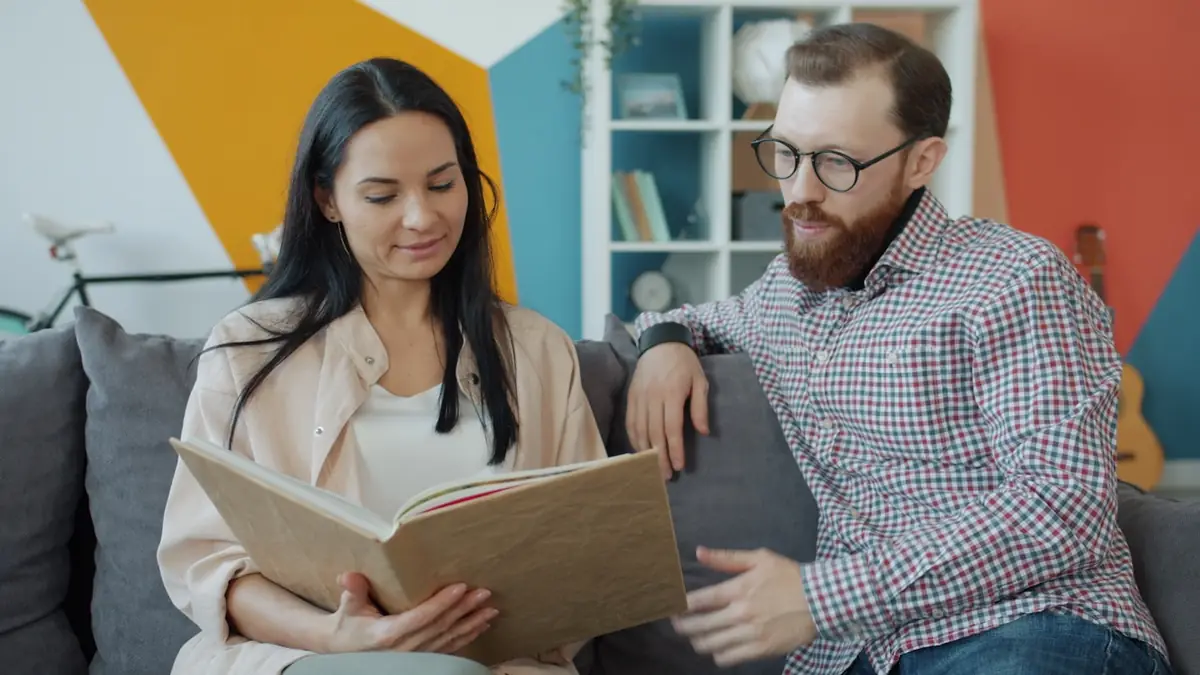 Young couple at their first home